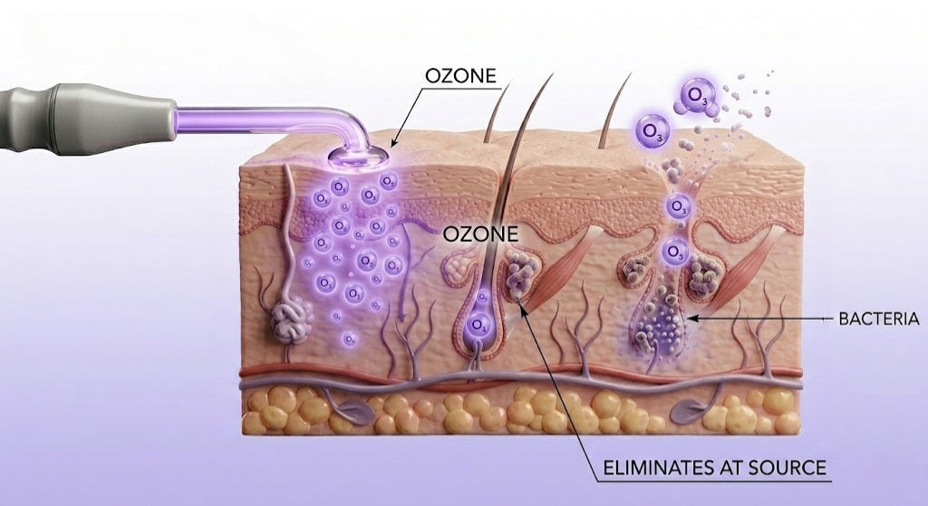 Kills Bacteria. Clears Cysts. Heals Breakouts.